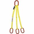 Hsi Three Leg Nylon Slng, One Ply, 1 in Web Width, 14ft L, Oblong Master Link to Oblong, 4,800lb TOO-EE1-801-14